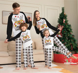 Family Matching Parent-child Fawn Alphabet Plaid Christmas Home Pajamas