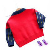 Kid Baby Boys Zipper Cardigan Lapel Knitted Sweaters