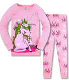 Kid Girl Pajamas Air-conditioned Long Sleeve Thread Cotton Suits