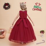 Kid Girl Embroidered Princess Christmas Party Cosplay Dress