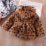 Kid Baby Girl Leopard-print Hooded Warm Autumn Coat