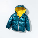 Kid Baby Boy Girl Down Jacket Silver Walk-in Space Extra Thick Coat