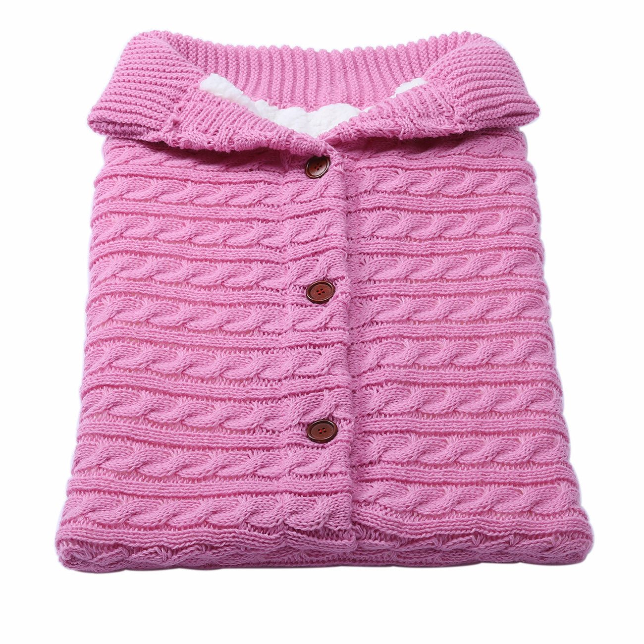 Baby Stroller Sleeping Outdoor Button Knitted Wool Fleece Thickened Pajamas