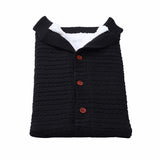 Baby Button Outdoor Cart Wool Knit Fleece Thickened Thermal Sleeping Pajamas