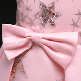 Kid Girl Fashion Lapel Stars Sequin Princess Dresses