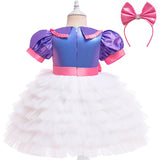 Kid Baby Girls Snow White Cake Lace Bow Pompadour Dresses