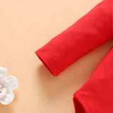 Baby Girl Valentine's Day Long Sleeves Bodysui 3pcs Sets