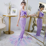 Kid Girl Mermaid Tail Beach Fishtail Ariel Swimsuits