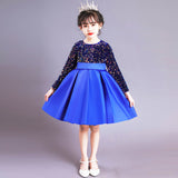 Kid Girl Birthday Sequins Mesh Pompous Piano Performance Dresses