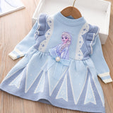 Kid Baby Girl Autumn Long Sleeve Elsa Knitted Skirt Dresses