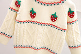 Kid Baby Girl Strawberry Round Neck Autumn Sweaters