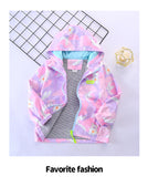 Kid Girls Thin Coat Spring Storm Cartoon Windbreaker Jackets