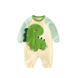 Baby Boys Premium 6 Dinosaur Pattern Bodysuit Romper