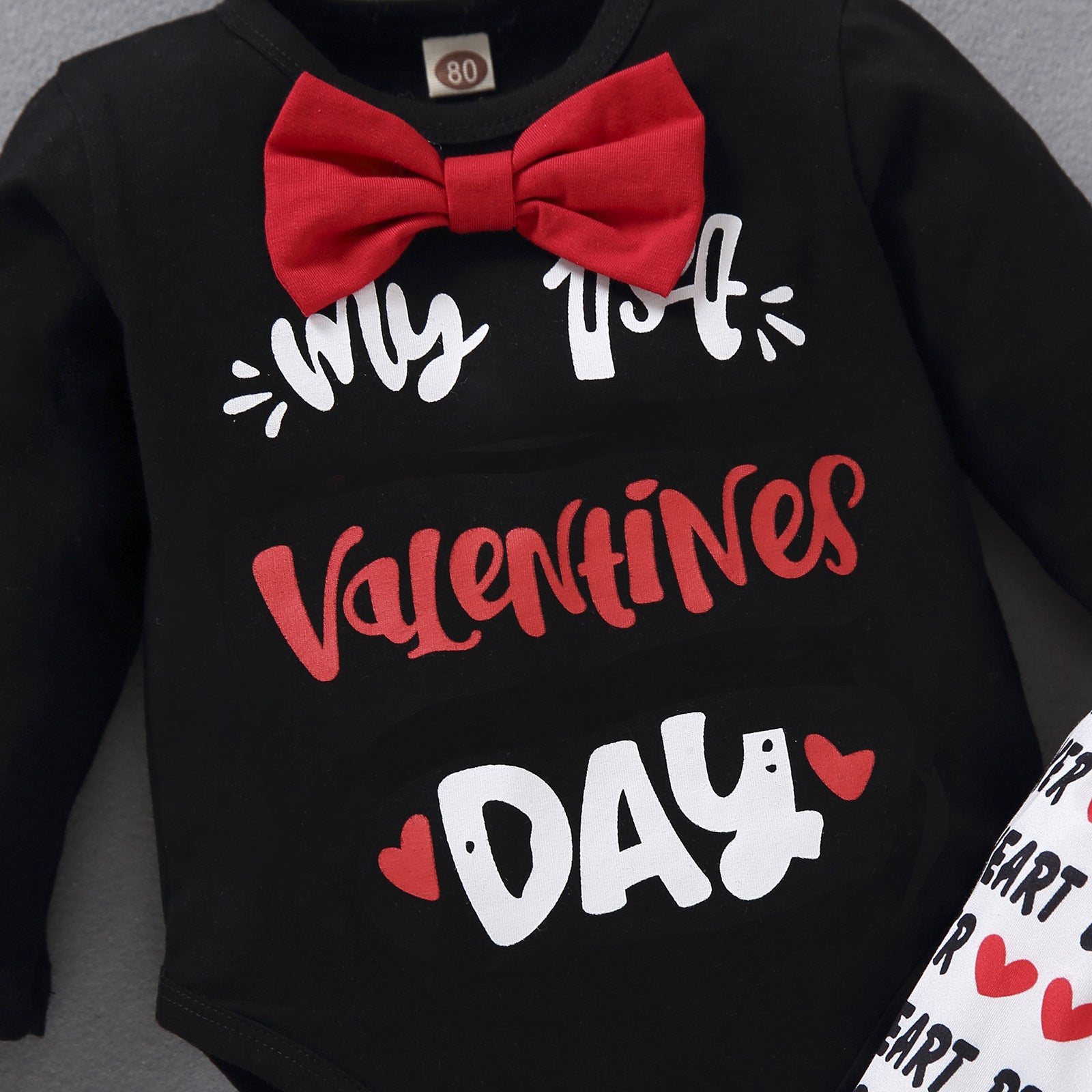 Baby Girl Suits Letters Heart Printed Long Sleeve 3 Pcs Sets