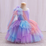 Kid Baby Girls Princess Piano Performance Colorful Dresses