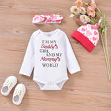 Baby Girl Set Valentine's Day Love Letter 3 Pcs Sets