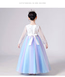 Kid Girl Long Sleeve Rainbow Princess Dress