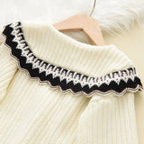 Kid Baby Girls Collar Sweater Sweet Cardigan 2 Pcs Sets