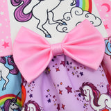 Kid Girl Holiday Party Rainbow Unicorn Dresses