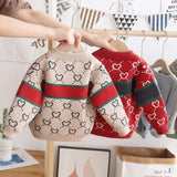 Kid Baby Boy  Knitted Sweater Plus Fleece Autumn Winter Cartoon Pullover