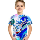 Kid Boy Girl Circle Cartoon 3D Printing Lovely T-Shirt