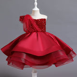 Kid Baby Girl Birthday Princess Catwalk Tutu Sequined Piano Dresses