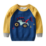 Kid Baby Girl Neck Knitted Double-layer Sweater