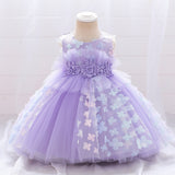 Kid Baby Girl Stereoscopic Flower Wedding Dresses