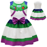 Kid Girl Bow Toy Story Digital Print Party Dresses