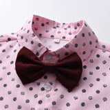 Kid Baby Boy Gentleman Set Vintage Polka Dot Short Sleeve 2 Pcs Sets