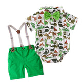 Baby Boy Suit Gentleman Short Sleeve Hake Shorts Bow 2 Pcs Sets