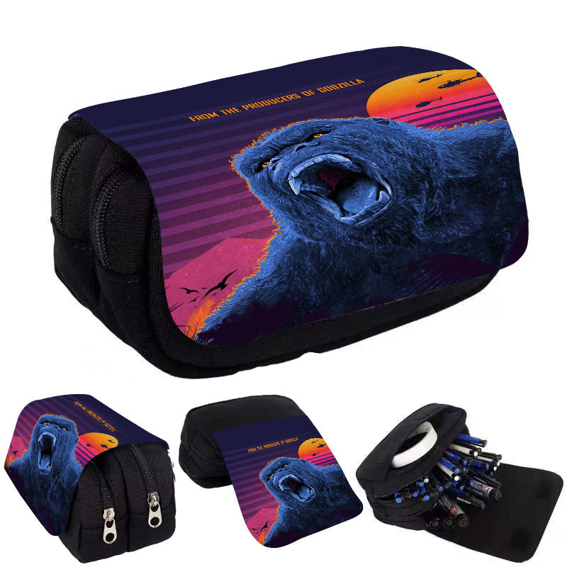 Kid Stationery Case Large Capacity Flip Pencil Case Printed Bags