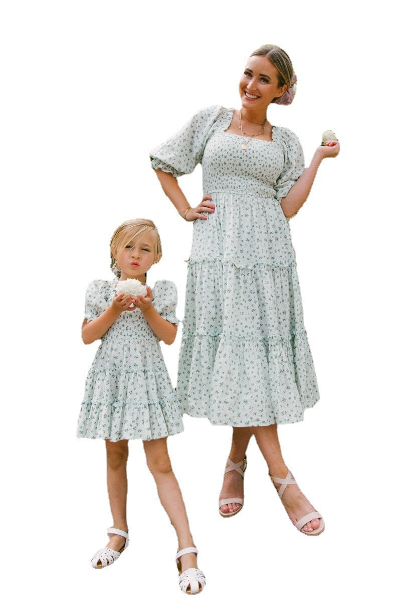 Family Matching Lovely Spring Summer Holiday Casual Dress