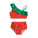 Kid Baby Girls Summer Suspender Swimsuit Watermelon Split Bikini