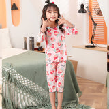 Kid Baby Boy Girl Ice Silk Cuff Fashion Home Summer Pajamas