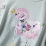 Kid Baby Girls Short-sleeved Printed Cotton Casual T-shirt