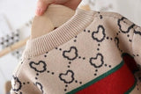 Kid Baby Boy  Knitted Sweater Plus Fleece Autumn Winter Cartoon Pullover