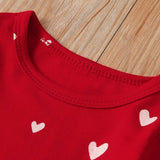 Baby Girl Love Printed Long Sleeve Valentine Dresses