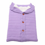 Baby Button Outdoor Cart Wool Knit Fleece Thickened Thermal Sleeping Pajamas