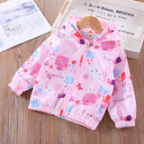 Kid Baby Girl Jacket Cardigan Windbreak Spring Print Cartoon Coats