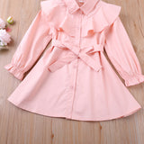 Spring Autumn New Kid Baby Girls Korean Lapel Pure Coat Outwear