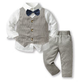 Kid Baby Boys Suit British Handsome 3 Pcs Sets