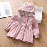 Kid Baby Girl Spring Autumn Flower Hooded Coats