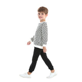 Kid Baby Boy Leisure Suit Printed Long Sleeve Fashionable 2 Pcs Sets