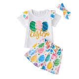 Summer Kid Baby Girls Short Sleeve Candy Color Letter 2 Pcs Set Suits