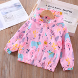 Kid Baby Girl Jacket Cardigan Windbreak Spring Print Cartoon Coats