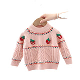 Kid Baby Girl Strawberry Round Neck Autumn Sweaters