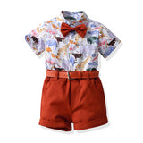 Kid Baby Boys Summer Fashion Dinosaur Short Sleeve 2 Pcs Set