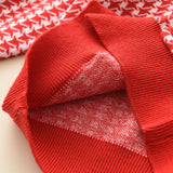 Kid Baby Girl Plaid Lapel Fragrant Knitting Sweater 2 Pcs Sets