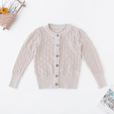 Kid Baby Girls Cardigan Hollow Knit Combed Cotton Thin Air Conditioning Sweaters